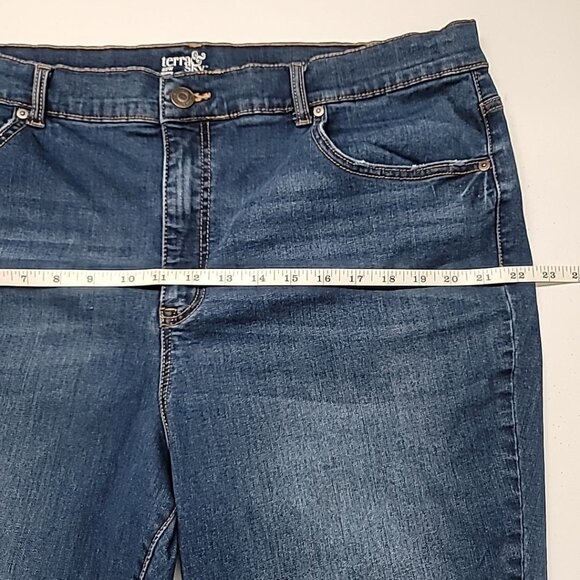 Terra & Sky Women’s Plus Size 22W High Rise Skinny Jeans Dark Wash Stretch - Picture 12 of 15